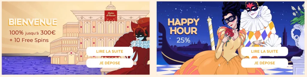 Bonus et offres promotionnelles d'Arlequin Casino